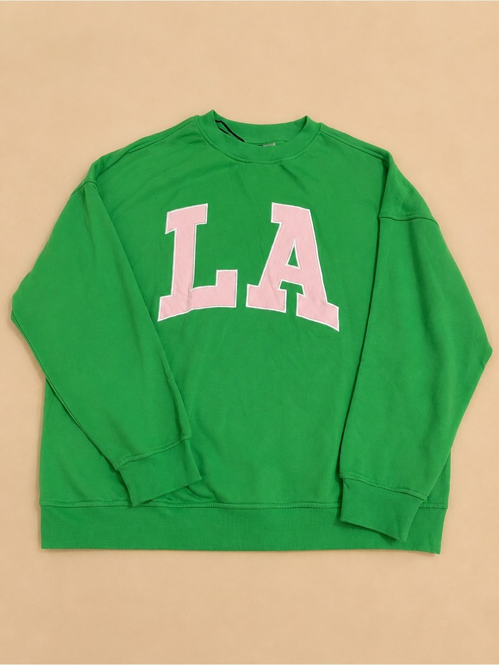 Green LA oversized Graphic Crewneck Sweatshirt - Unbranded